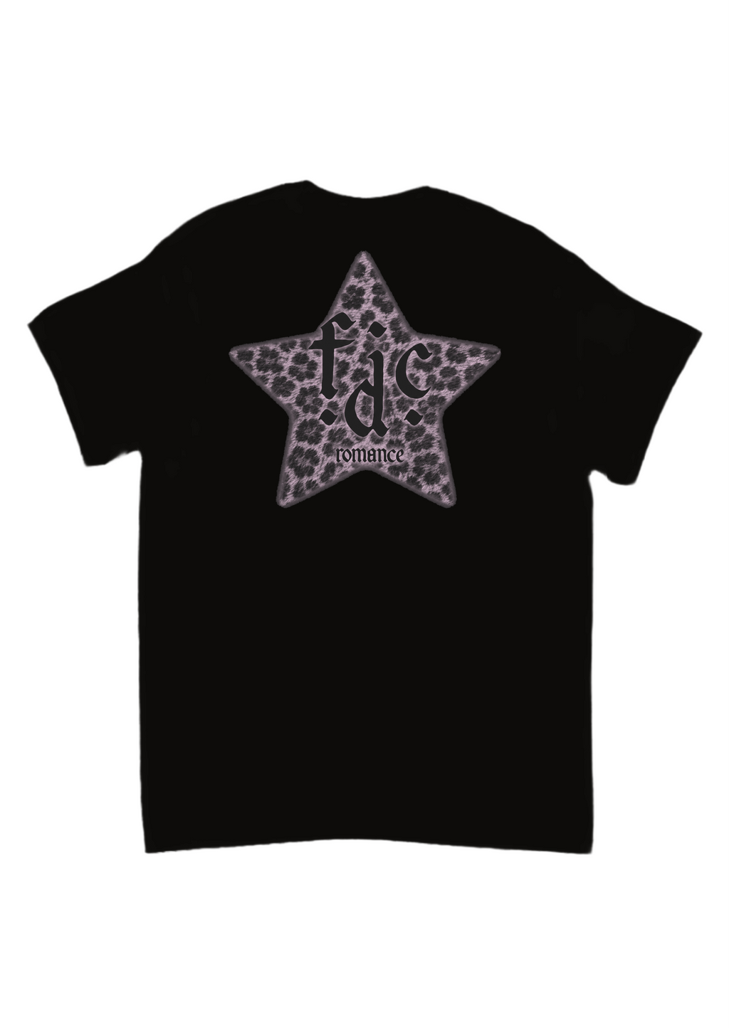Fontaines dc leopard print black and white star band tees