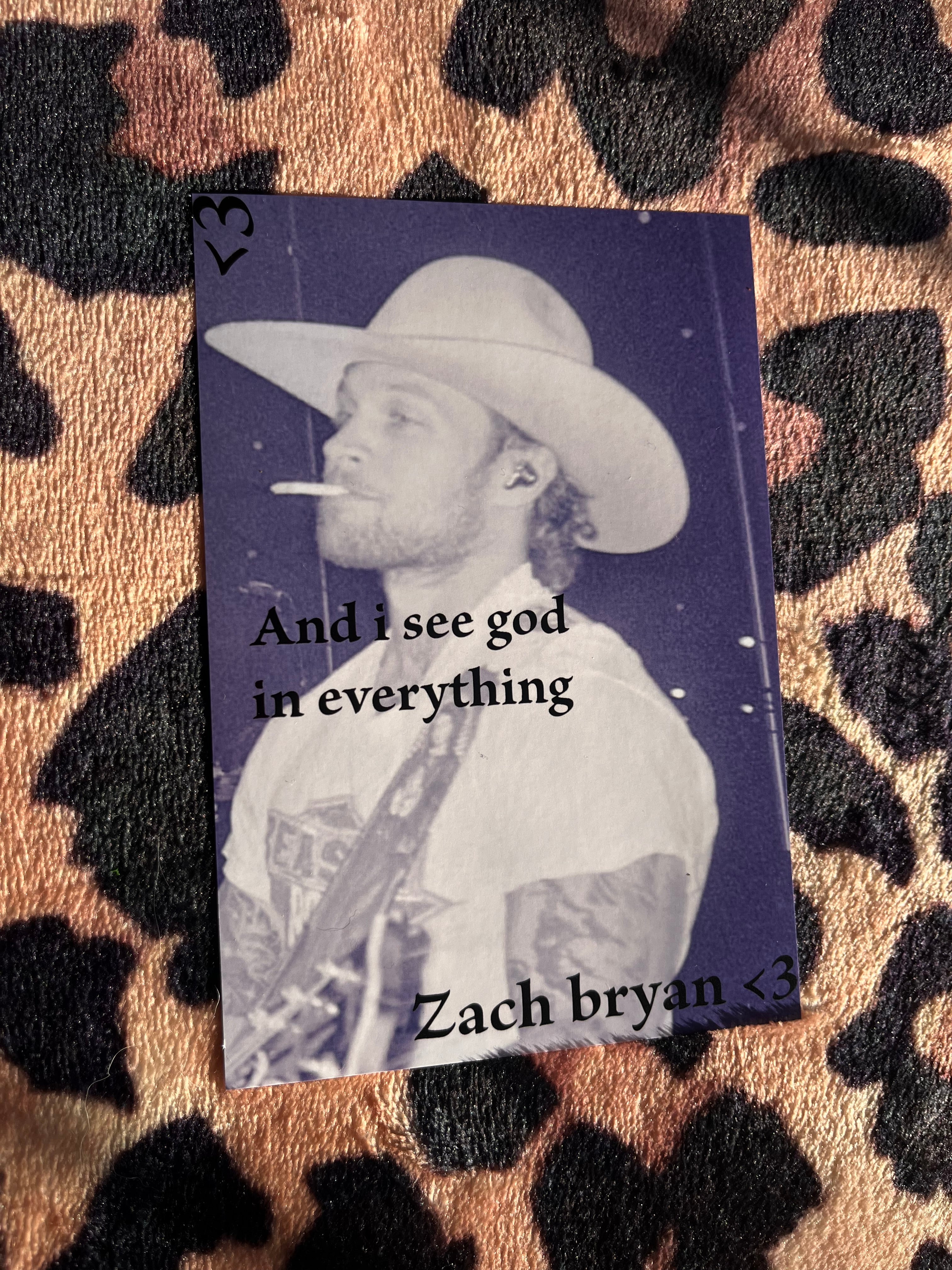 Zach Bryan I see god poster