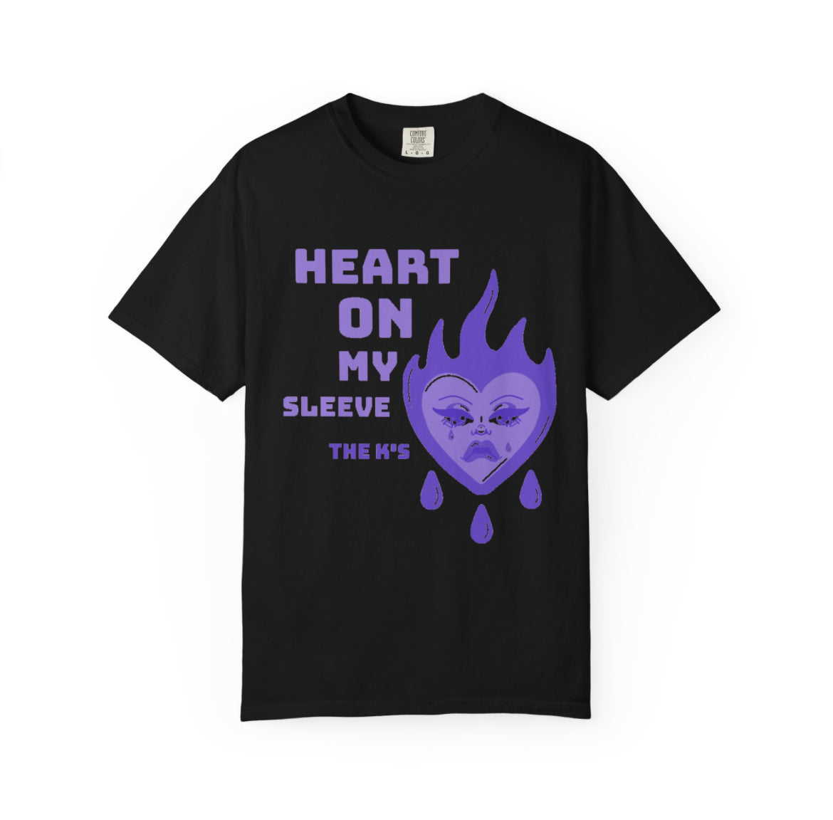 The Ks heart on my sleeve purple band tee