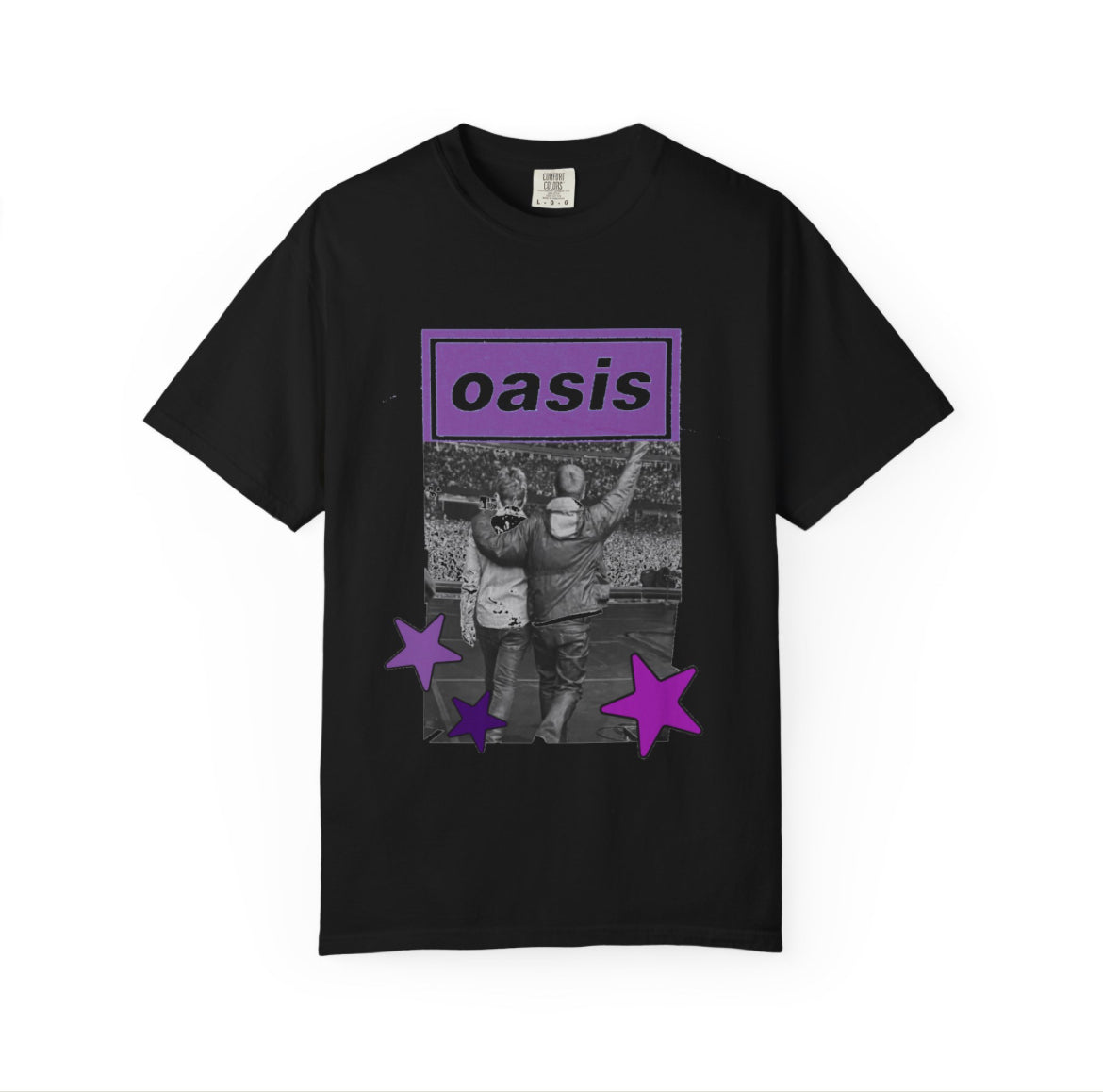 Oasis purple stars band tees