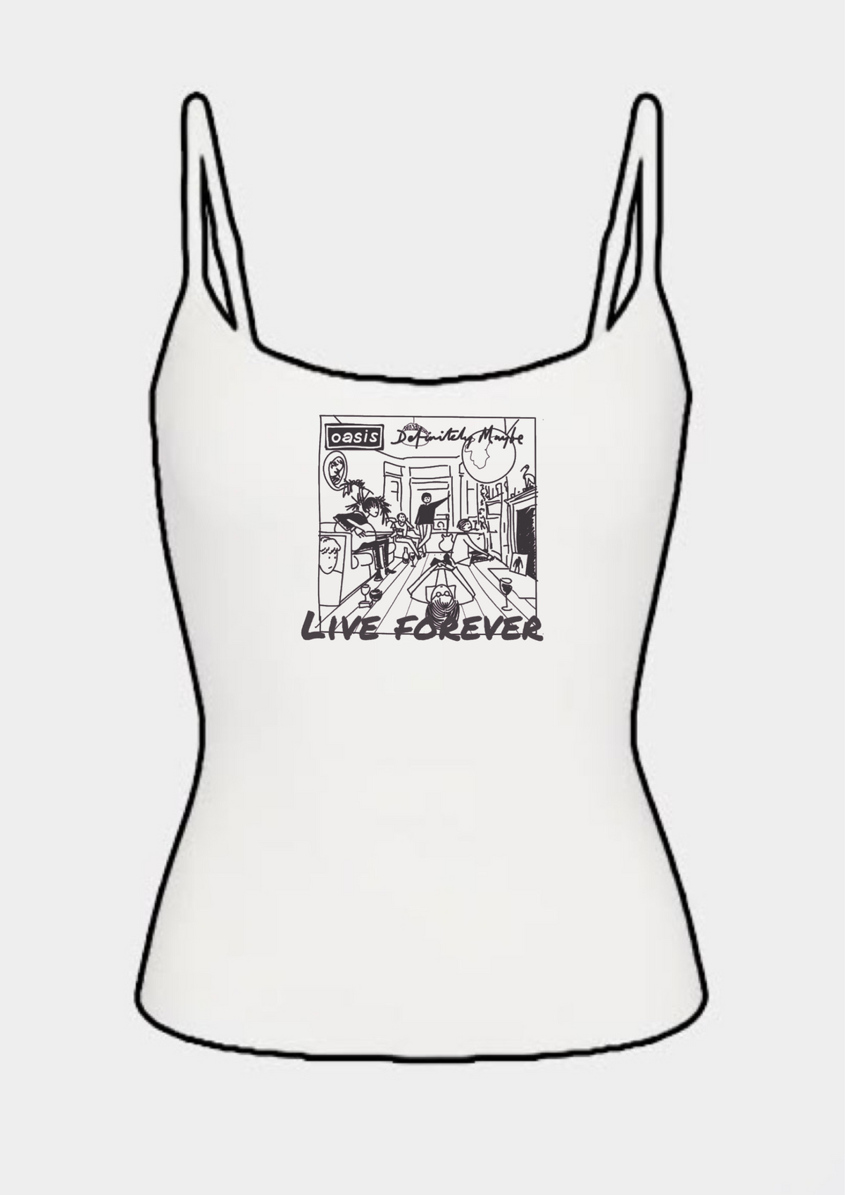Oasis live forever tank tops