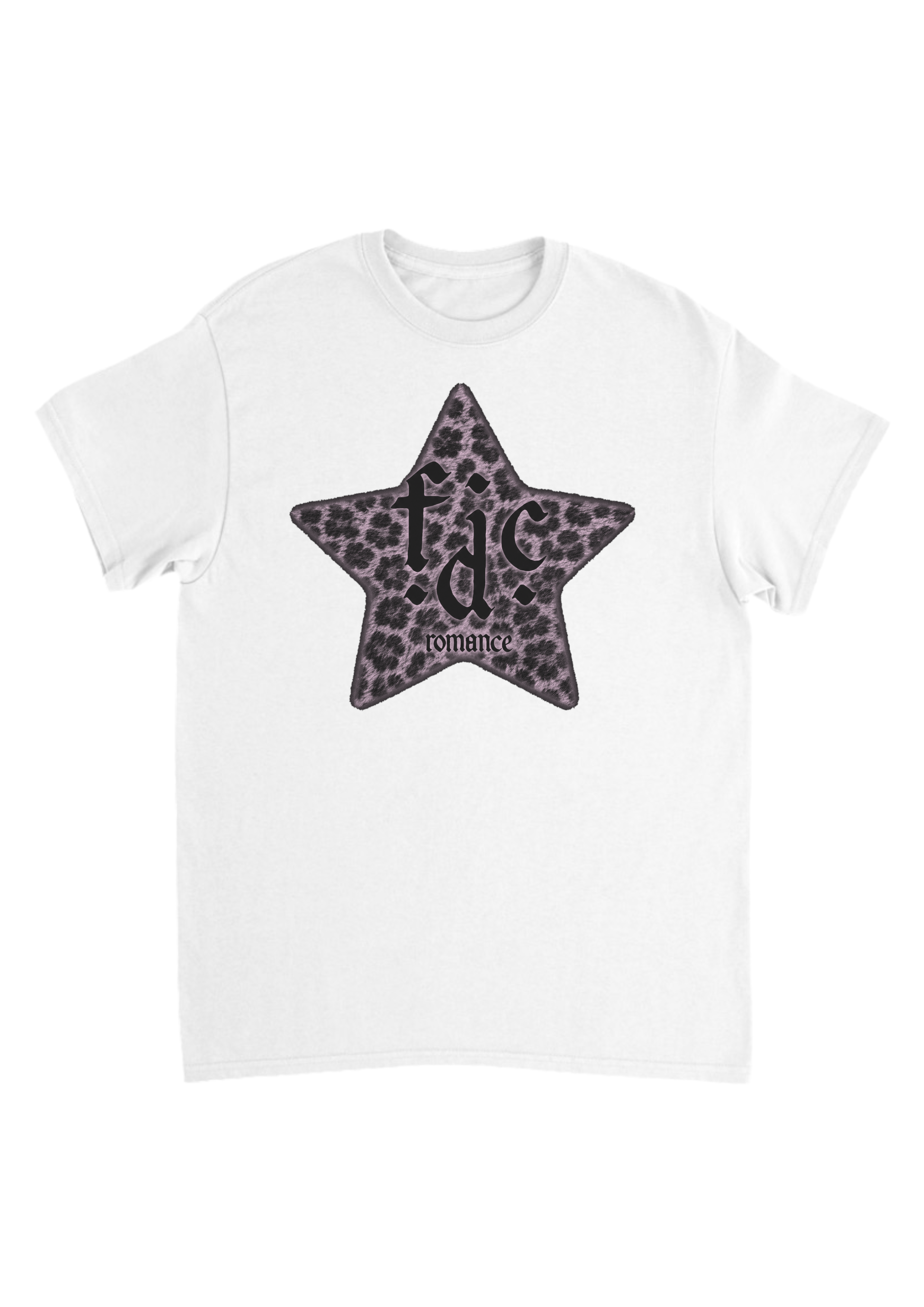 Fontaines dc leopard print black and white star band tees