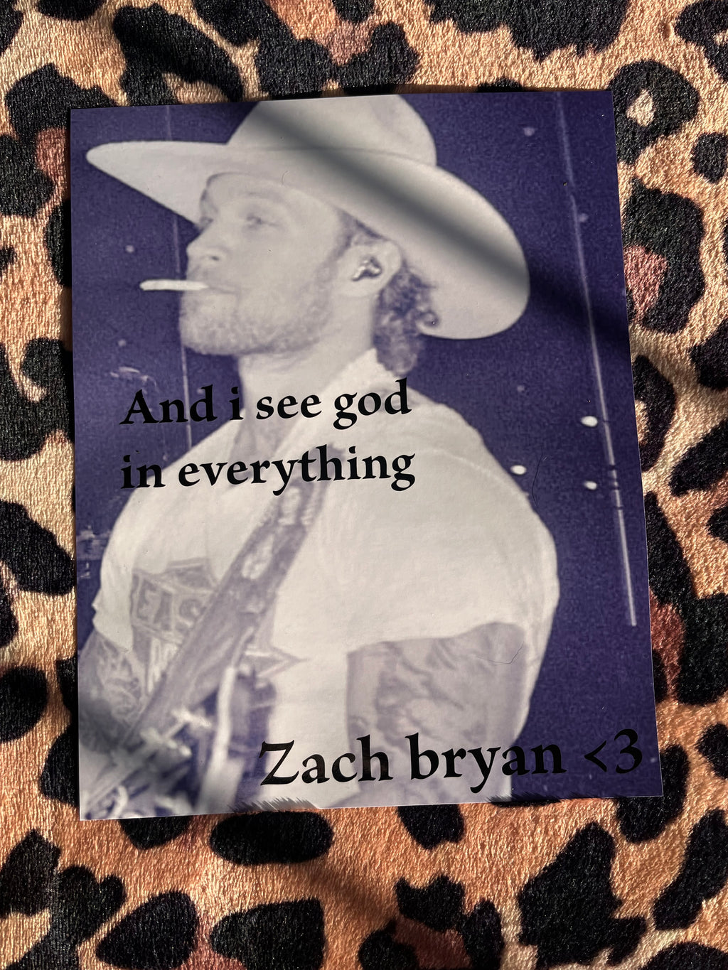 Zach Bryan I see god poster