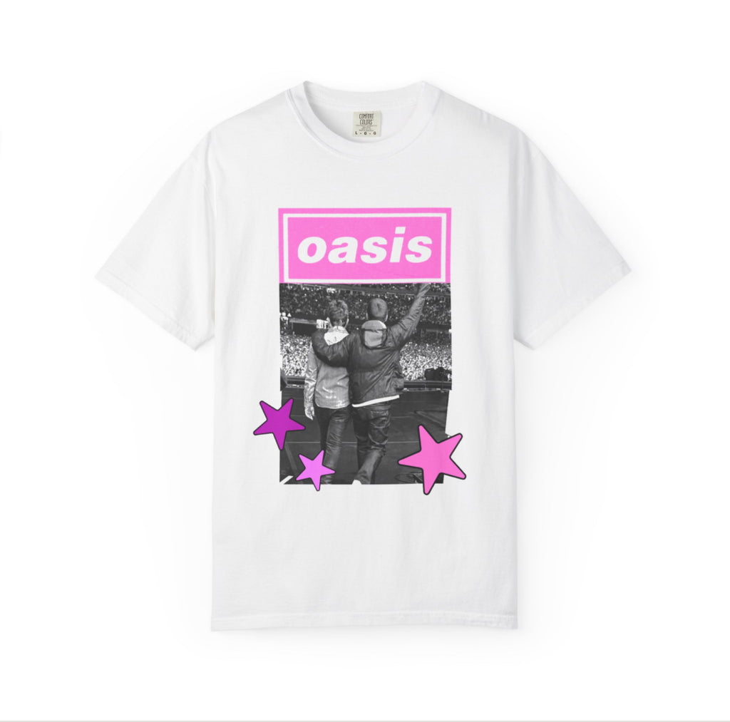 Oasis pink stars band tees