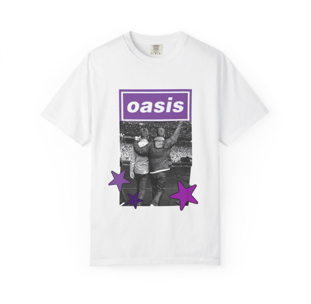Oasis purple stars band tees