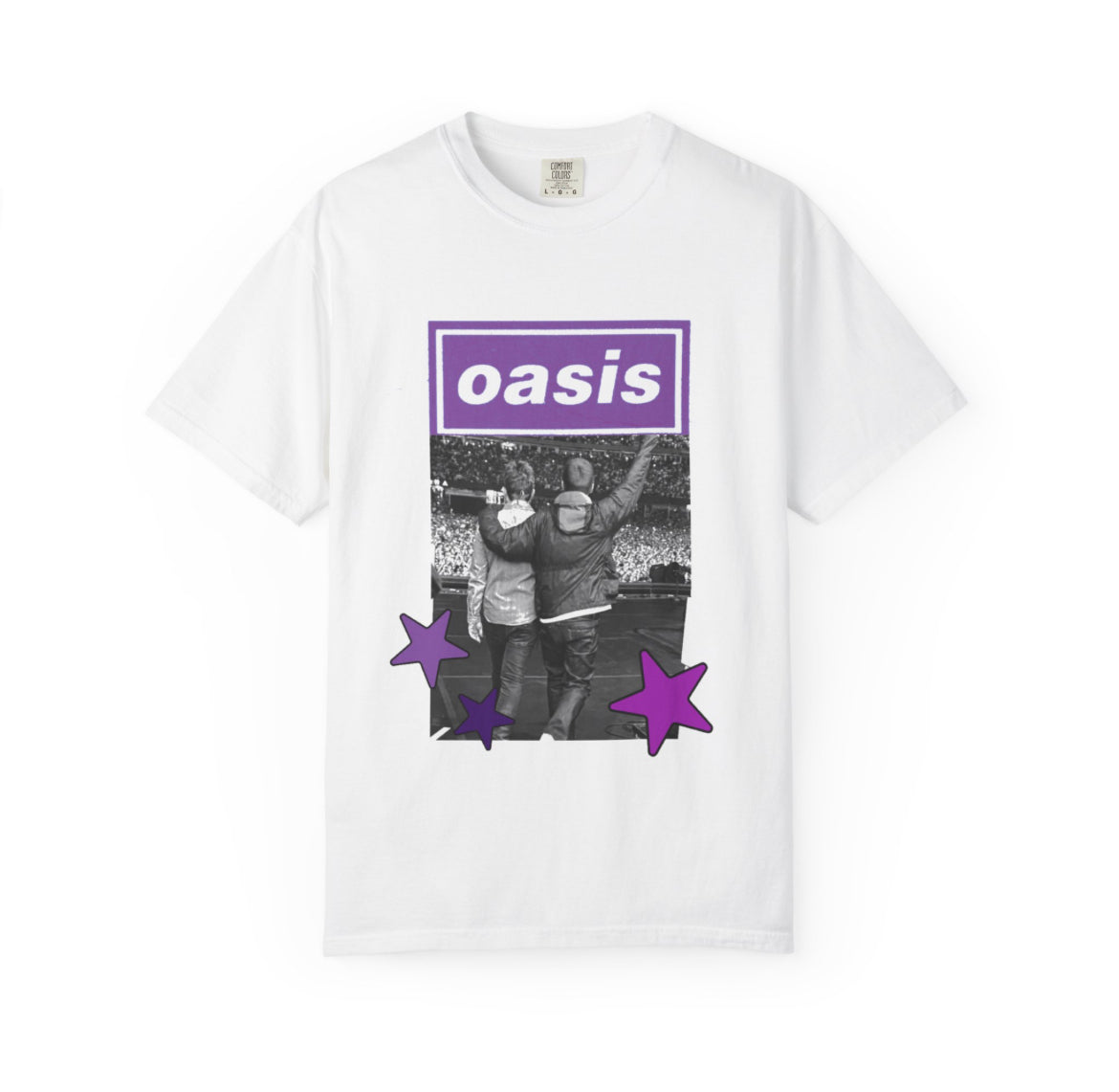 Oasis purple stars band tees