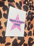 Rock n roll star pink leopard print star poster