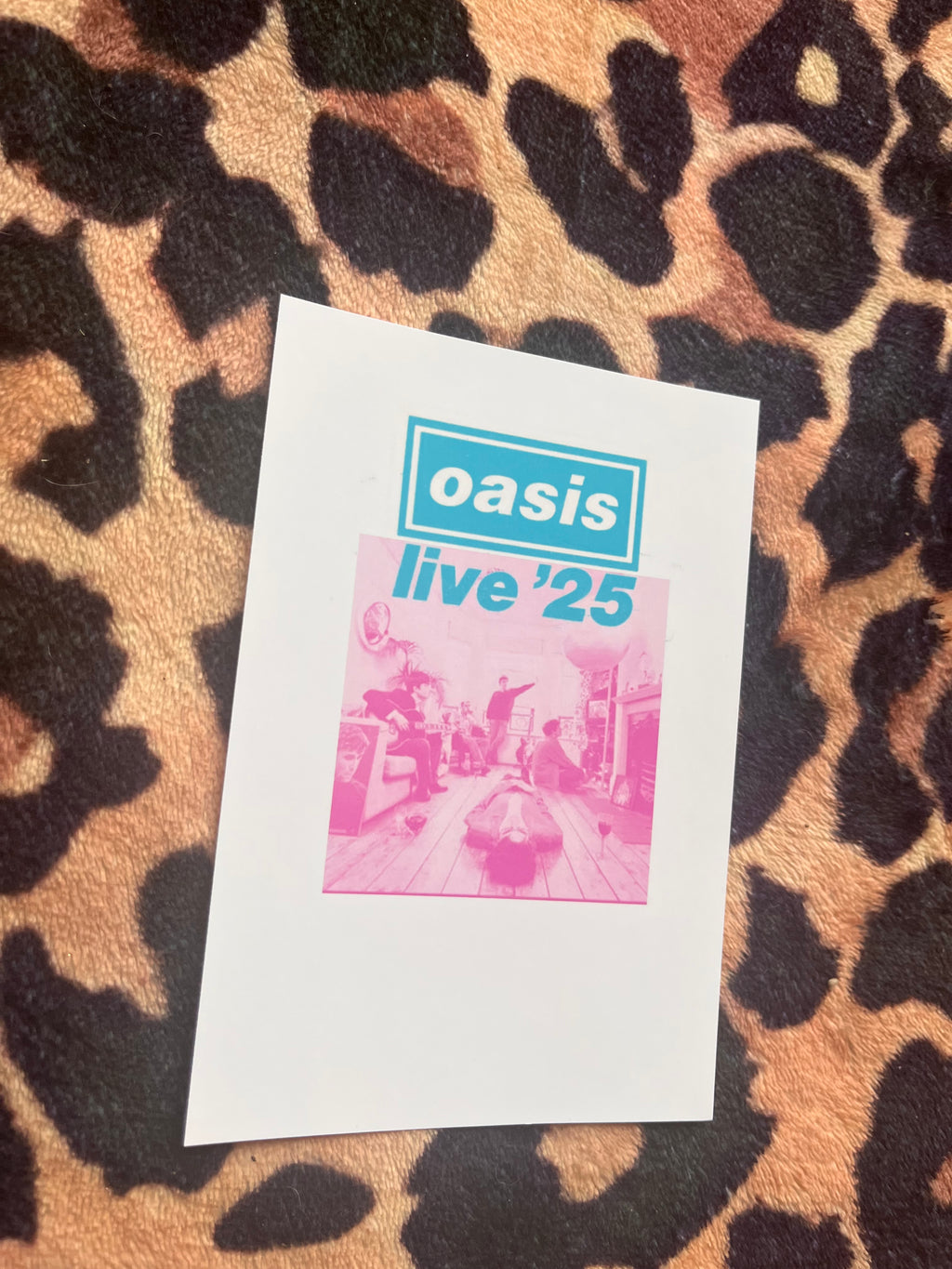Oasis live 25 poster blue and pink