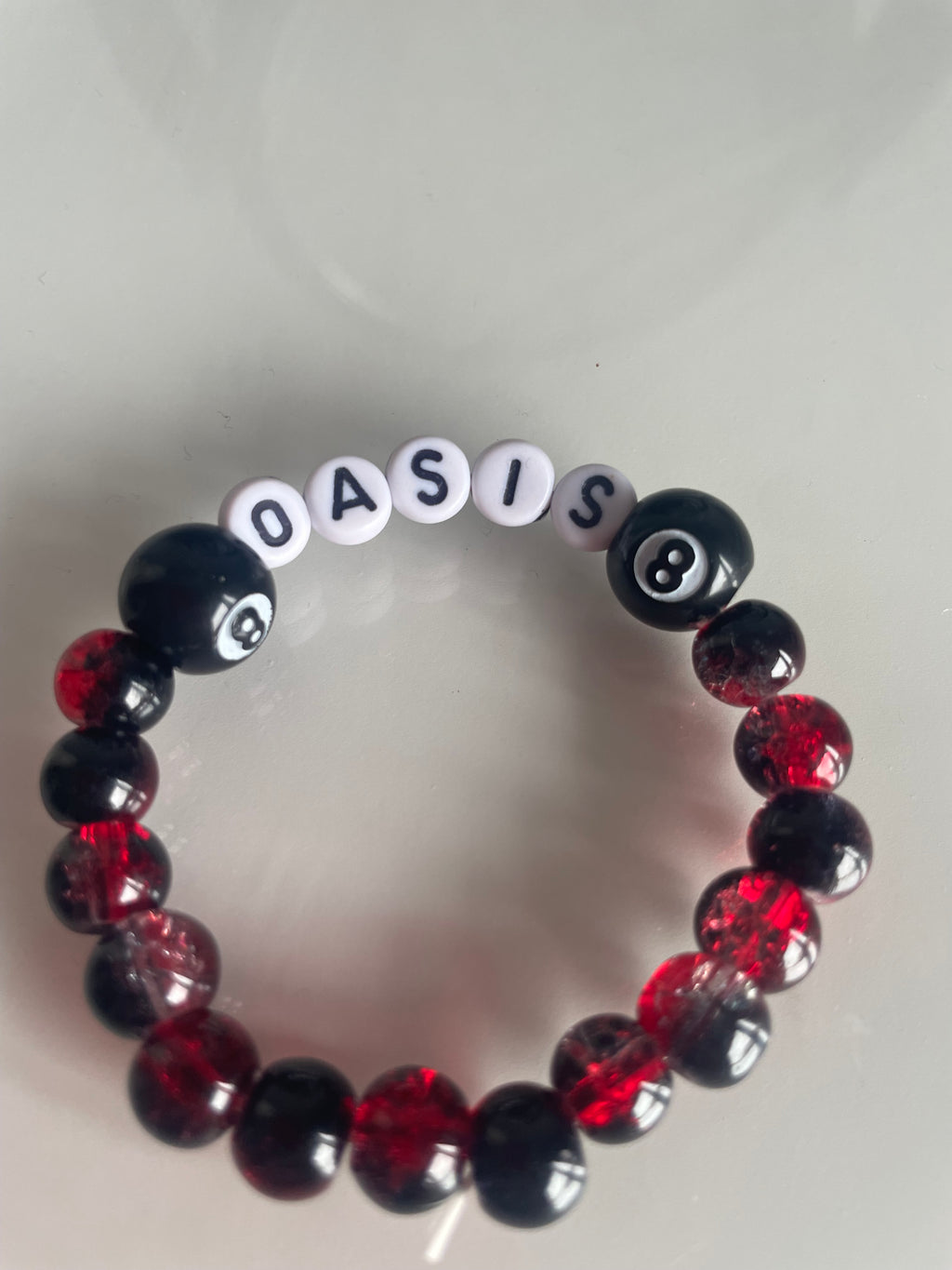 Oasis red and black 8 ball bracelet