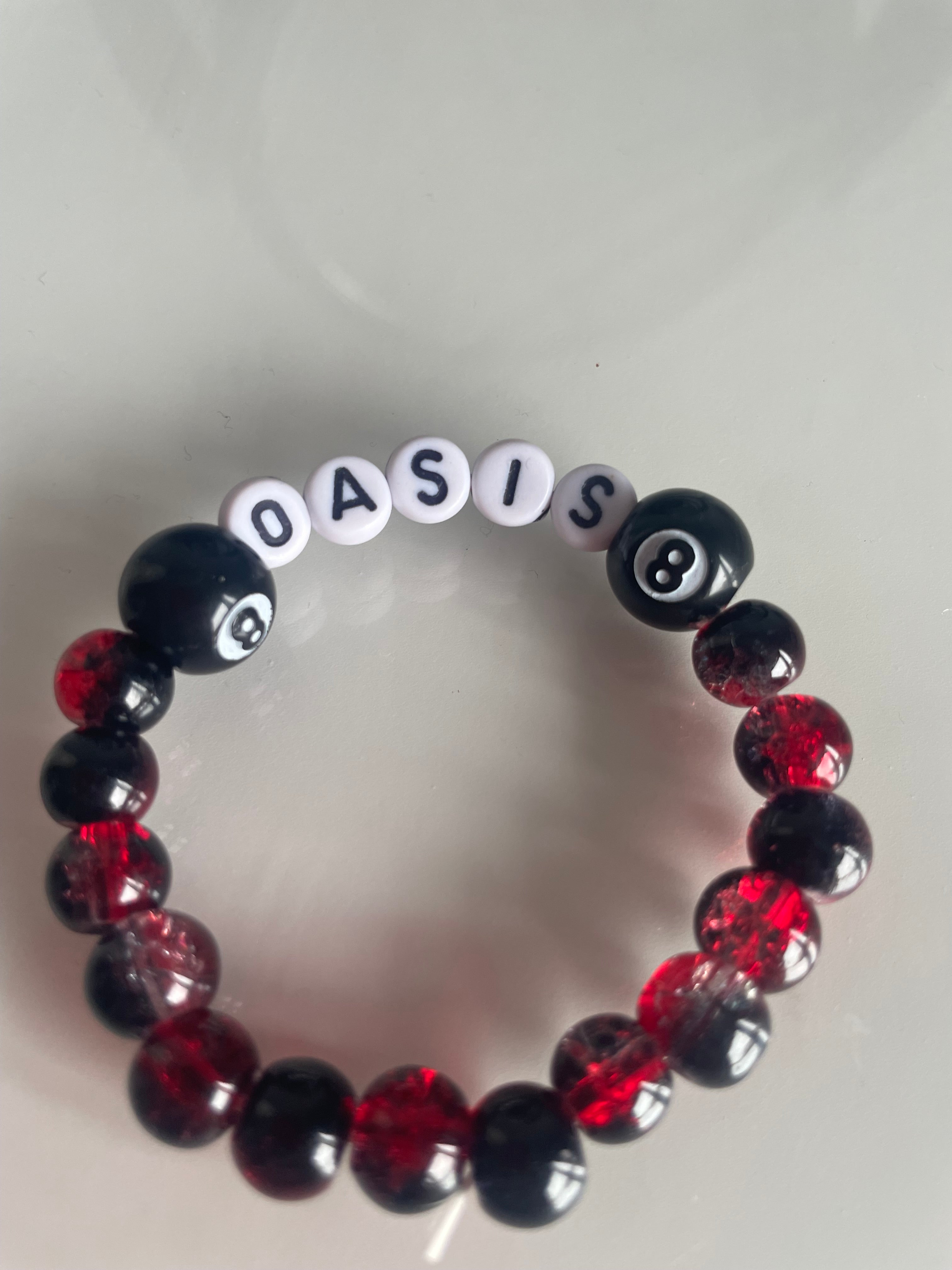 Oasis red and black 8 ball bracelet
